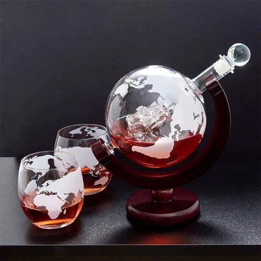 kugelförmige Whisky-Karaffe - Inklusive 2 Gratisgläsern